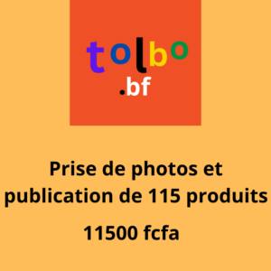 Service de prise de photos et de publication de 115 produits