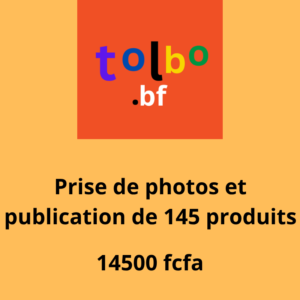 Service de prise de photos et de publication de 145 produits