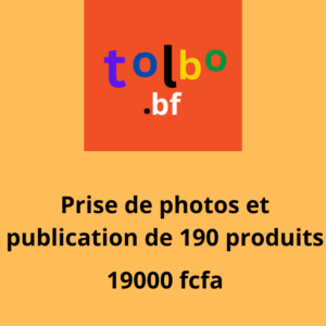 Service de prise de photos et de publication de 190 produits