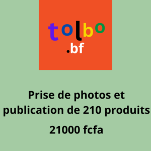 Service de prise de photos et de publication de 210 produits
