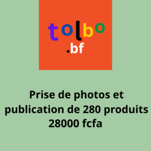 Service de prise de photos et de publication de 280 produits