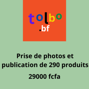 Service de prise de photos et de publication de 290 produits
