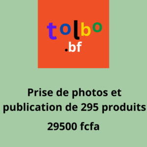 Service de prise de photos et de publication de 295 produits