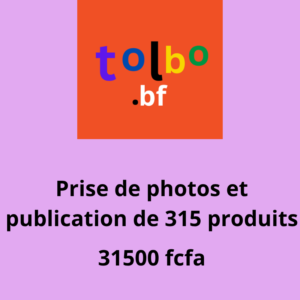 Service de prise de photos et de publication de 315 produits