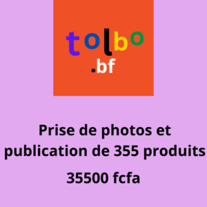 Service de prise de photos et de publication de 355 produits