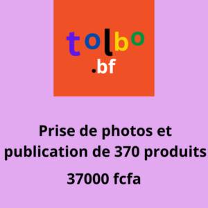 Service de prise de photos et de publication de 370 produits