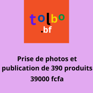 Service de prise de photos et de publication de 390 produits