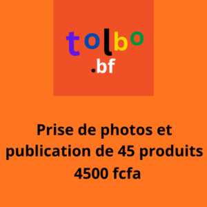 Service de prise de photos et de publication de 45 produits