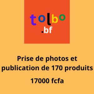 Service de prise de photos et de publication de 170 produits
