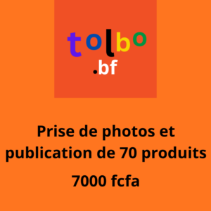 Service de prise de photos et de publication de 70 produits