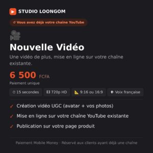 Pack nouvelle vidéo